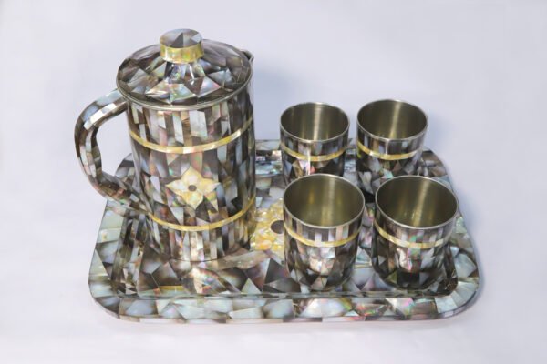 Elegant Marble Inlay Serving Set