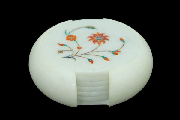 Marble Inlay Coaster Set